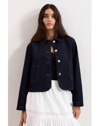 Phase Eight - Indira Button Front Denim Jacket - Lyst