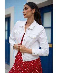 Yumi' - Stretch Cotton Denim Jacket - Lyst