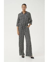 Kaffe - Kasanne Plain Weave Printed Jumpsuit - Lyst