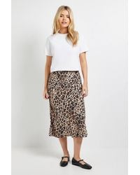 Dorothy Perkins - Bias Cut Printed Midi Skirt - Lyst