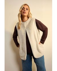 Yours - Faux Fur Gilet Jacket - Lyst