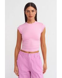 Dilvin - Sleeveless Crop T-Shirt - Lyst