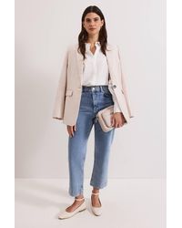 Phase Eight - Lexi Mid Wash Crop Straight Jean - Lyst