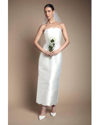 Coast - Scallop Detail Twill Column Wedding Dress - Lyst