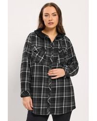 Yours - Hooded Check Shirt - Lyst