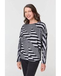 Izabel London - Geo Print Long Batwing Sleeve Top - Lyst