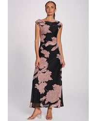 Jolie Moi - Multiway Neckline Mesh Maxi Dress - Lyst