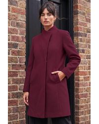 Roman - Tailored Funnel Neck Pocket Detail Coat - Lyst