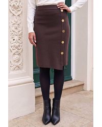 Roman - Button Front Wrap Skirt - Lyst