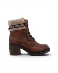 Infinity Leather - Mustang Winter Warm Heeled Lace-Up Boots - Lyst