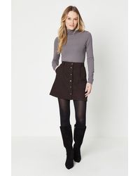 Oasis - Cord Button Front Mini Skirt - Lyst