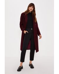 Oasis - Petite Double Breasted Midi Wrap Coat - Lyst