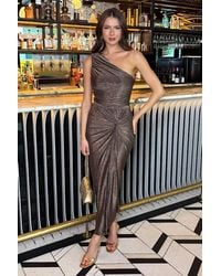 AX Paris - Sparkle One Shoulder Knot Skirt Midi Dress - Lyst