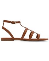 Clarks - Kediri Glad Tan Flat Sandals - Lyst
