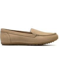 Clarks - Elliotte Step Taupe Nubuck Loafers, Slip Ons, Moccasins - Lyst