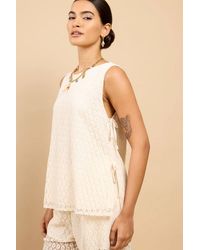 Little Mistress - Lace Bow Detail Top - Lyst