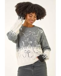 Roman - Jacquard Bow Knit Jumper - Lyst