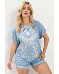 Yours - 'Mystic Soul' Laser Cut Slogan T-Shirt - Lyst