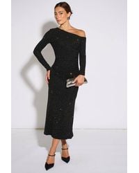 Gini London - Hot Fix Studded Jersey Midi Dress - Lyst