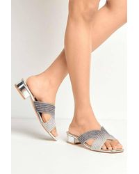 Miss Diva - Cordelia 5 Diamante Single Band Block Heel Mule - Lyst