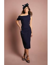 Coast - One Shoulder Twist Front Pencil Dress - Lyst