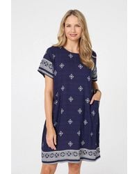 Izabel London - Border Print Knee Length Shift Dress - Lyst