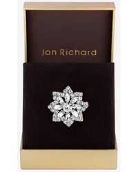 Jon Richard - Rhodium Plate & Crystal Snowflake Brooch - Lyst