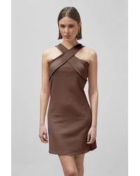 Enorsia - Cross Front Halter Neck Dress - Lyst