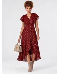 Jolie Moi - Metallic Spot Textured Chiffon Maxi Dres Dress - Lyst