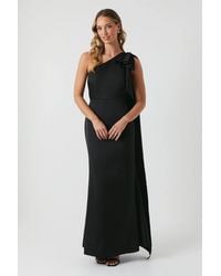 Coast - Bow And Drape Detail One Shoulder Satin Bridesmaid Dress - Lyst