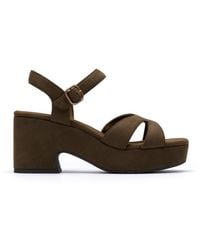 Clarks - Nerisa Twist Dark Heeled Sandals, Wedge Sandals - Lyst