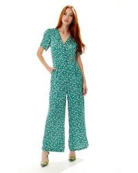 Liquorish - Stroke Print Jumpsuit - Lyst