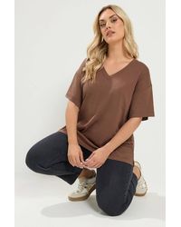 Yours - V-Neckline Longline T-Shirt - Lyst