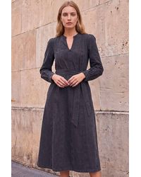 Roman - Panelled Tie Waist Midi Dress - Lyst
