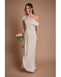 Coast - Fallen Shoulder Bow Detail Bridesmaid Maxi Dress - Lyst