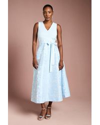 Coast - Bandage Bodice Midi Dress W/ Jacquard Skirt - Lyst