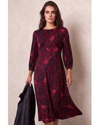 Roman - Petite Abstract Print Midi Stretch Dress - Lyst