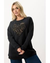 Yours - Leopard Heart Sweatshirt - Lyst