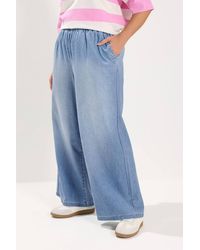 Yours - Pull On Wide Leg Jeans - Lyst