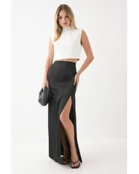 MissPap - Satin High Waist Maxi Skirt - Lyst