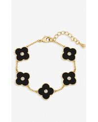 Jon Richard - Plated & Jet Polished Clover Bracelet - Lyst