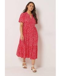 Yours - Abstract Half Placket Dress - Lyst