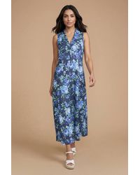 Dorothy Perkins - Petite Floral Button Through Midi Dress - Lyst
