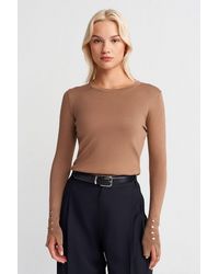 Dilvin - Ribbed Crew Neck Slim Fit Sweater - Lyst
