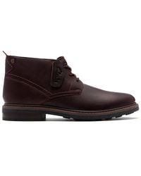 Clarks - Newford Mid Waterproof Warmlined Leather Ankle Boots, Lace Up - Lyst