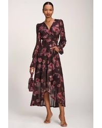 Jolie Moi - Ruffle Cuffed Sleeve Frill Mesh Maxi Dress - Lyst