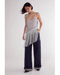 Nasty Gal - Studded Asymmetric Fringed Cami Top - Lyst