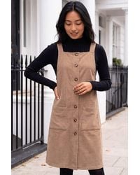 Roman - Petite Corduroy Pinafore Dress - Lyst