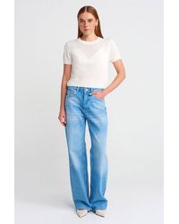 Dilvin - High-Waist Wide-Leg Cotton Denim Jeans - Lyst