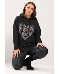 Yours - Leopard Heart Sequin Hoodie - Lyst